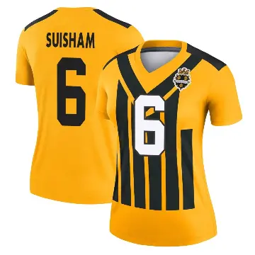 ＃6 Women's Shaun Suisham Gold Legend Pittsburgh Steelers Alternate 1933 Throwback Performance Jersey