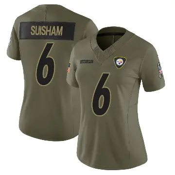 ＃6 Women's Shaun Suisham Olive Limited Pittsburgh Steelers 2025 Salute to Service Jersey