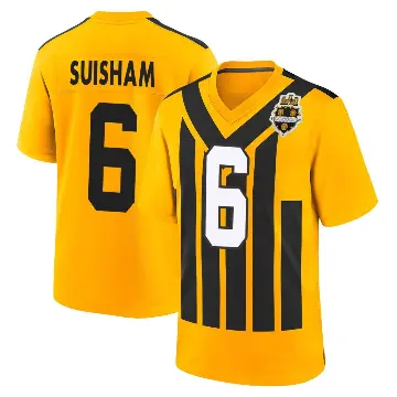 ＃6 Youth Shaun Suisham Gold Game Pittsburgh Steelers Alternate 1933 Throwback Jersey