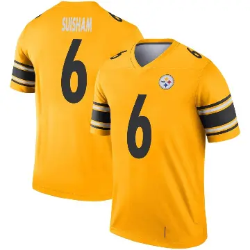 ＃6 Youth Shaun Suisham Gold Legend Pittsburgh Steelers Inverted Jersey