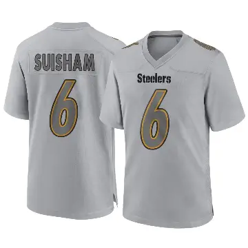 ＃6 Youth Shaun Suisham Gray Game Pittsburgh Steelers Atmosphere Fashion Jersey
