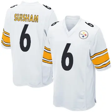＃6 Youth Shaun Suisham White Game Pittsburgh Steelers Jersey