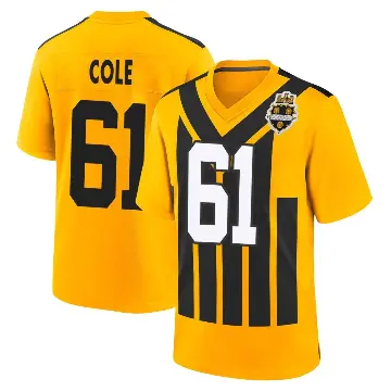 ＃61 Men's Mason Cole Gold Game Pittsburgh Steelers Alternate 1933 Throwback Jersey