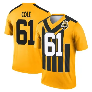 ＃61 Men's Mason Cole Gold Legend Pittsburgh Steelers Alternate 1933 Throwback Performance Jersey