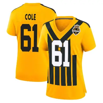 ＃61 Women's Mason Cole Gold Game Pittsburgh Steelers Alternate 1933 Throwback Jersey
