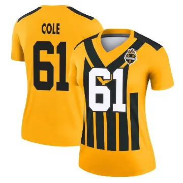 ＃61 Women's Mason Cole Gold Legend Pittsburgh Steelers Alternate 1933 Throwback Performance Jersey