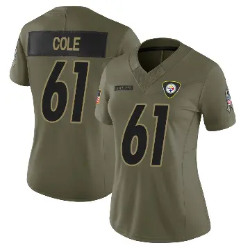 ＃61 Women's Mason Cole Olive Limited Pittsburgh Steelers 2025 Salute to Service Jersey