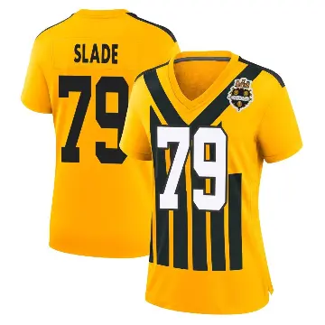 ＃79 Women's Jacob Slade Gold Game Pittsburgh Steelers Alternate 1933 Throwback Jersey