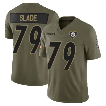 ＃79 Youth Jacob Slade Olive Limited Pittsburgh Steelers 2025 Salute to Service Jersey
