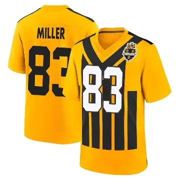 ＃83 Men's Heath Miller Gold Game Pittsburgh Steelers Alternate 1933 Throwback Jersey