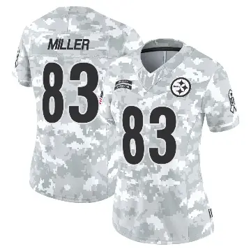 ＃83 Women's Heath Miller Arctic Camo Limited Pittsburgh Steelers 2024 Salute to Service Jersey