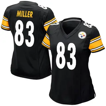 ＃83 Women's Heath Miller Black Game Pittsburgh Steelers Team Color Jersey