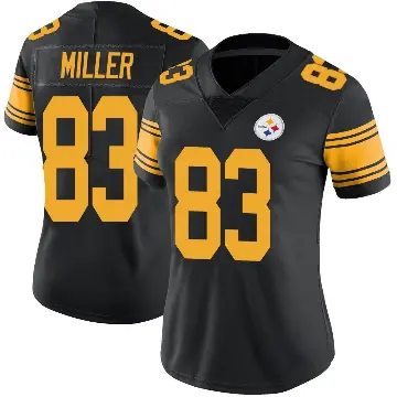 ＃83 Women's Heath Miller Black Limited Pittsburgh Steelers Color Rush Jersey