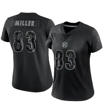 ＃83 Women's Heath Miller Black Limited Pittsburgh Steelers Reflective Jersey