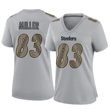 ＃83 Women's Heath Miller Gray Game Pittsburgh Steelers Atmosphere Fashion Jersey