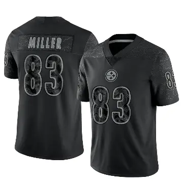 ＃83 Youth Heath Miller Black Limited Pittsburgh Steelers Reflective Jersey