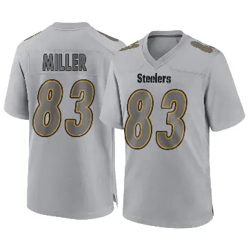 ＃83 Youth Heath Miller Gray Game Pittsburgh Steelers Atmosphere Fashion Jersey