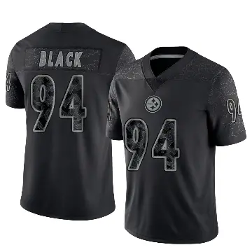 ＃94 Men's Yahya Black Black Limited Pittsburgh Steelers Reflective Jersey