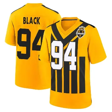 ＃94 Men's Yahya Black Gold Game Pittsburgh Steelers Alternate 1933 Throwback Jersey