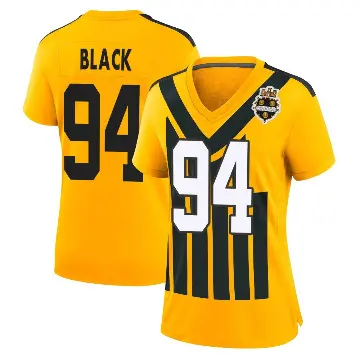 ＃94 Women's Yahya Black Gold Game Pittsburgh Steelers Alternate 1933 Throwback Jersey