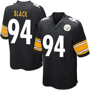 ＃94 Youth Yahya Black Black Game Pittsburgh Steelers Team Color Jersey