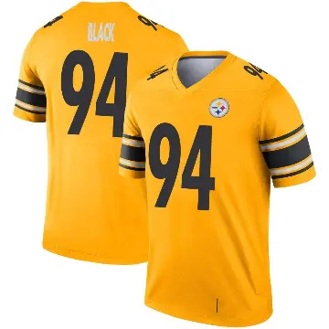 ＃94 Youth Yahya Black Gold Legend Pittsburgh Steelers Inverted Jersey
